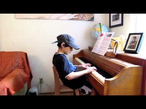 Yotam playing piano, 03-27-2011