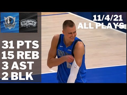 Kristaps Porzingis vs. Spurs: 31 pts, 15 reb, 3 ast, 2 blk ALL PLAYS 2020/21 Reg Season [11.04.21.]
