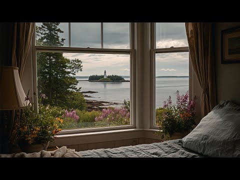 Relaxing Summer Rain In Coastal Maine🌧️Calm Rain Ambience For Reading, Sleeping, Etc.