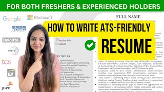 How to write an ATS Resume | For Freshers & Experienced People (Step-by-Step Tutorial)