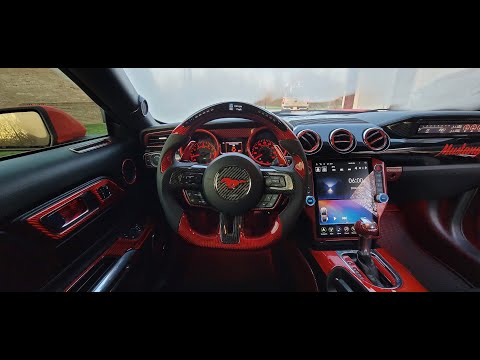Carbon Fiber Steering Wheel with Display and LED's Install 2016 Mustang GT