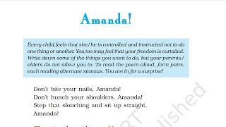 Amanda! Class 10 English Poem | Poet Robin Klein