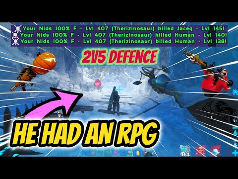 2v5 Defence For Our Island Ice Cave | I Was In The Enemies Call | Part 2 (ARK/PVP/PC) (Small Tribes)