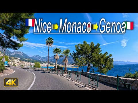 From the French Riviera to the Italian Riviera | 6-Hour Coastal Drive from Nice 🇫🇷 to Genoa 🇮🇹