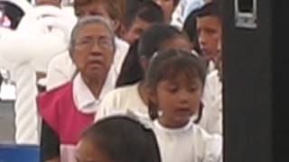 Canto al Espiritu Santo (durante la aspercion), Parroquia de San Bernabe Amaxac; Pascua 2013