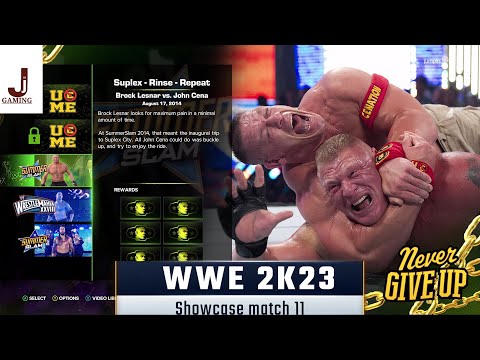 WWE 2K23 Showcase match 11 complete all objectives Summerslam Brock Lesnar VS John Cena