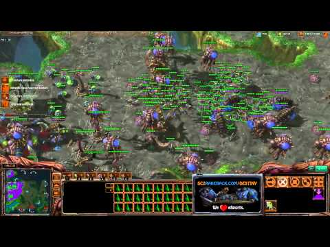 ROOTDestiny (Z) vs. bLuR (T) [Game 2] (Part 2/2) - Starcraft 2 Ladder