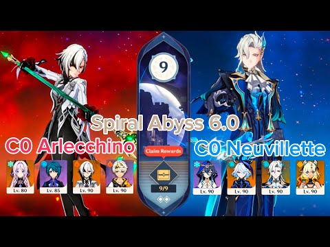 New Spiral Abyss 6.0 | Floor 9 | C0 Neuvillette & C0 Arlecchino | Genshin Impact