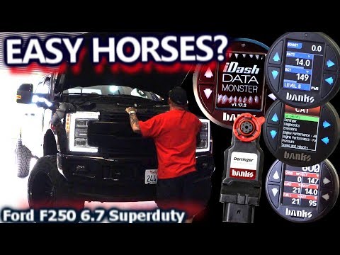 Easy Horses! Banks Derringer Tuner + idash Data Monster Installed Ford F250 Superduty