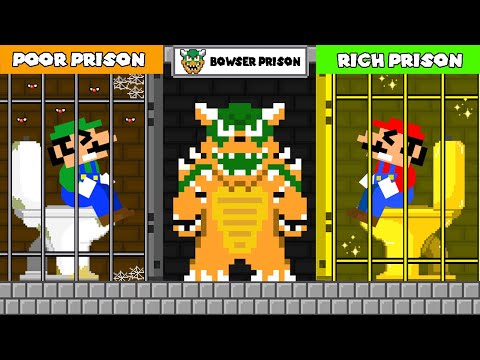 Toilet Prank: Mario and Luigi Challenge Poor vs Rich Bowser Prison Escape | Game Animation