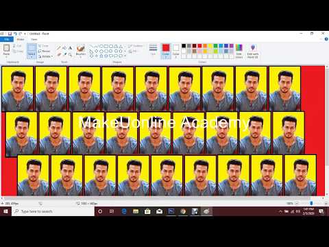 How to make passport size multiple photo in MS paint
