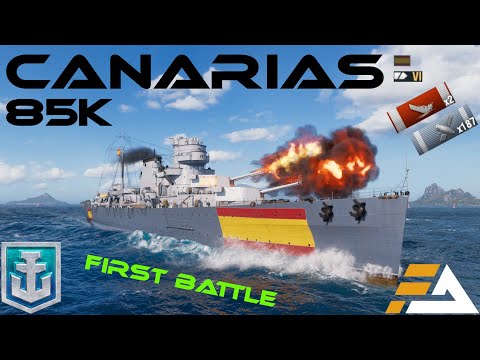 CANARIAS Spanish TierVI premium Cruiser with 85k - World of Warships