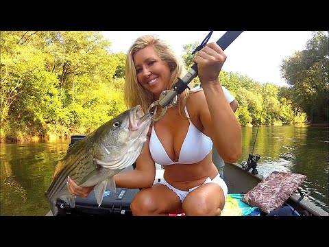 Funny sports & games videos - Striped Bass Fishing With a Girl on Lake Lanier _ Upper Hooc