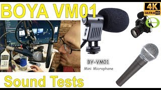 Video thumbnail for BOYA BY-VM01 Condenser Mini Microphone sound tests: Shure SM58 and Samson R21S by ecologicaltime