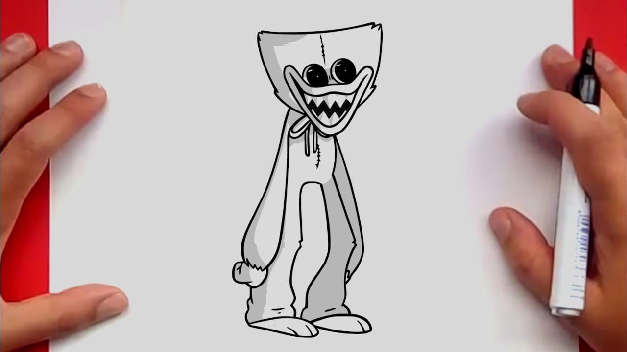 How to draw Huggy Wuggy from POPPY Playtime in the Friday Night Funkin