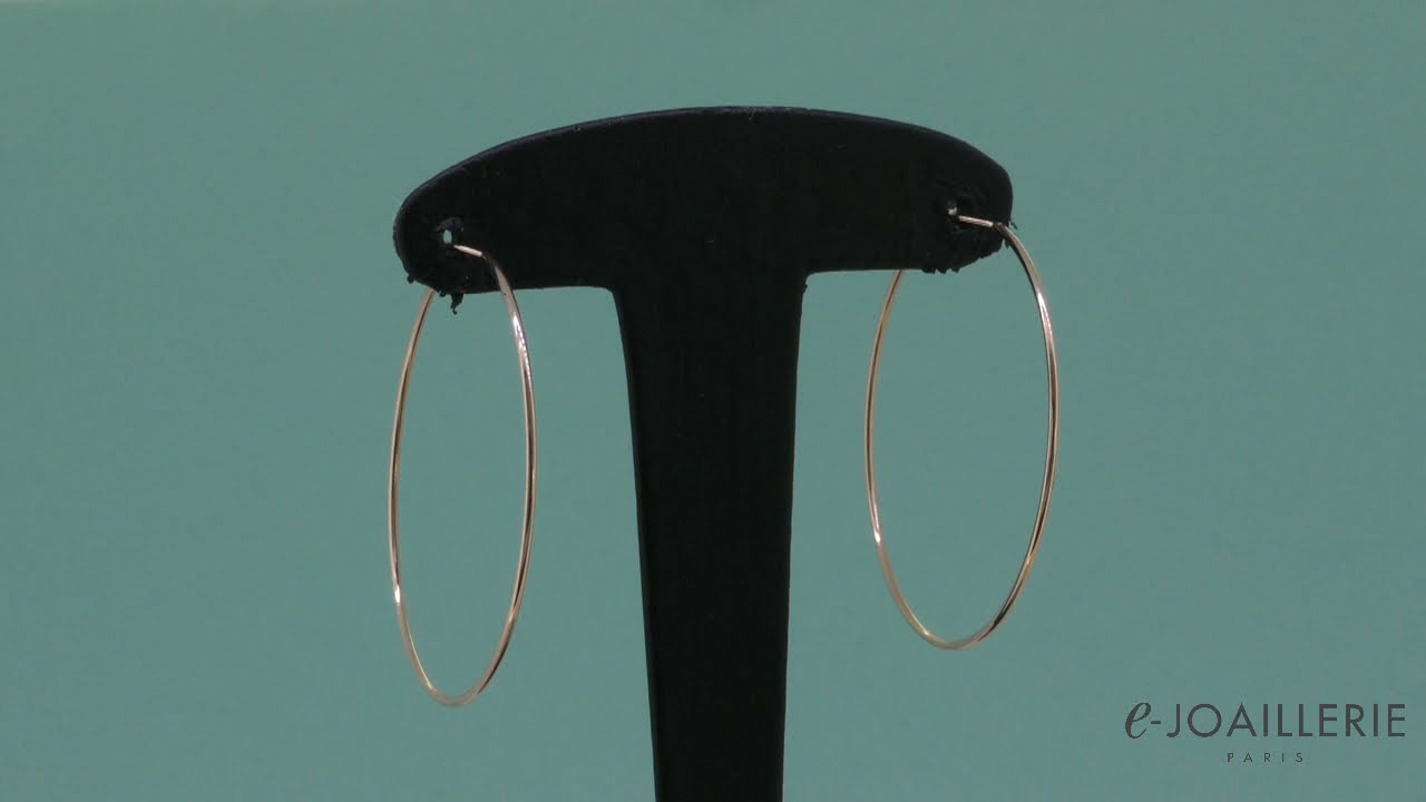 www.e-joaillerie.com - Boucles d'oreilles or rose 18 carats créoles 40 mm