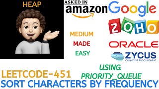 YouTube video 'Sort Characters By Frequency | Heap | Leetcode 451'