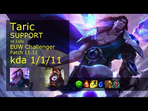 Taric Support & Kalista vs Lulu & Tristana - EUW Challenger 1/1/11 Patch 11.12 Gameplay