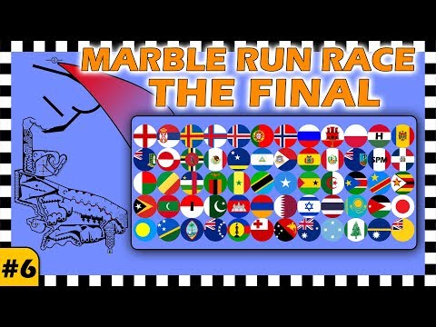 Country Balls Marble Run Race The World Final - Race 6 of 6 - Algodoo