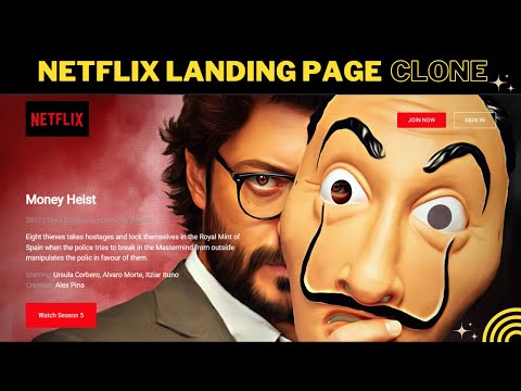 Simple Landing Page with Just HTML & CSS | MONEY HEIST in NETFLIX-2023 | CODEHUB | FREE SOURCE CODE