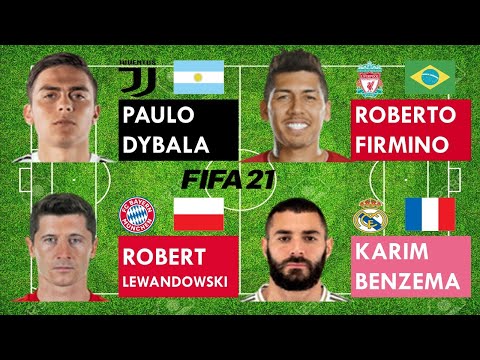 Paulo Dybala vs Roberto Firmino vs Robert Lewandowski vs Karim Benzema - FIFA 21 comparison
