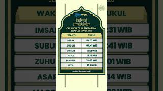 Jadwal Salat dan Imsakiyah DKI Jakarta & Sekitarnya, Selasa 28 Maret 2023