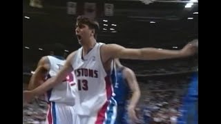 Rookie Mehmet Okur T'd Up After Clean Block (Game 7 - 2003)