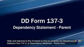 Parent/In Law DD Form 137-3