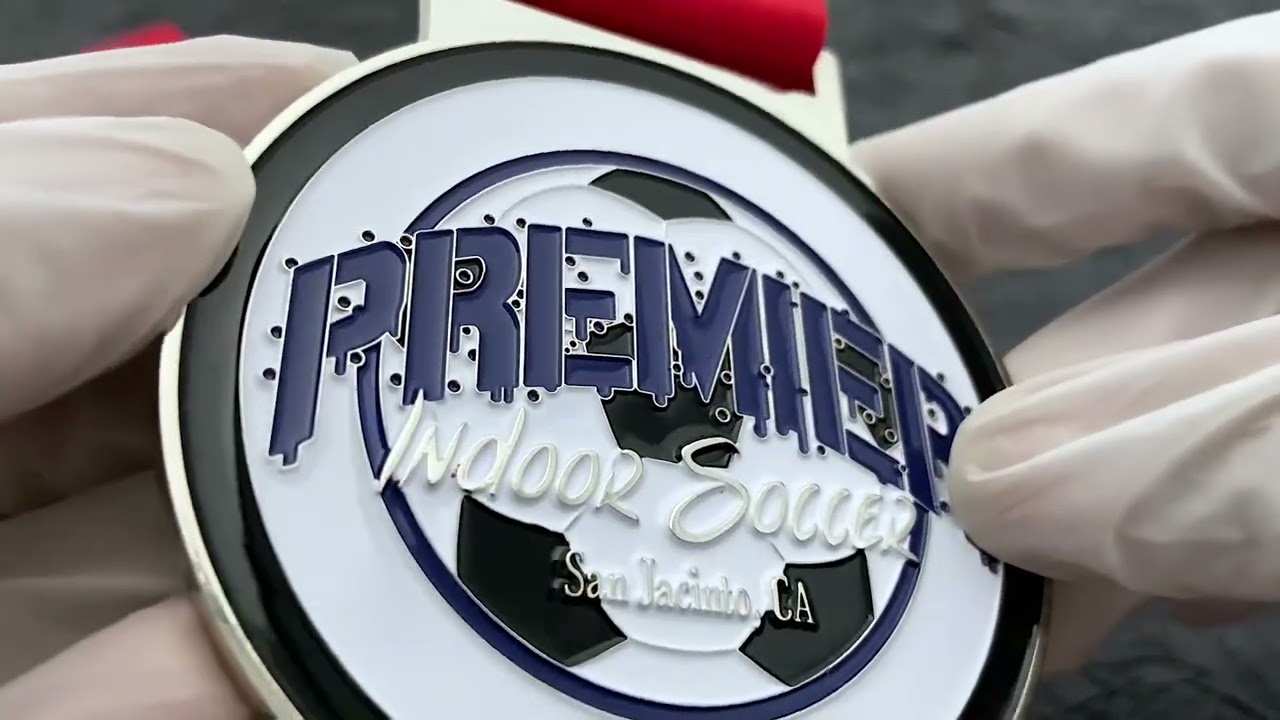 1183 - Football Logo With Text Soft Enamel Circular Medal