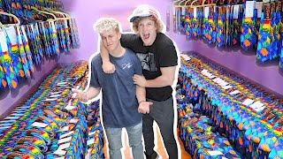 REPLACED MY BROTHER'S CLOSET WITH 1,000 PAIRS OF SOCKS! **PRANK WARS**