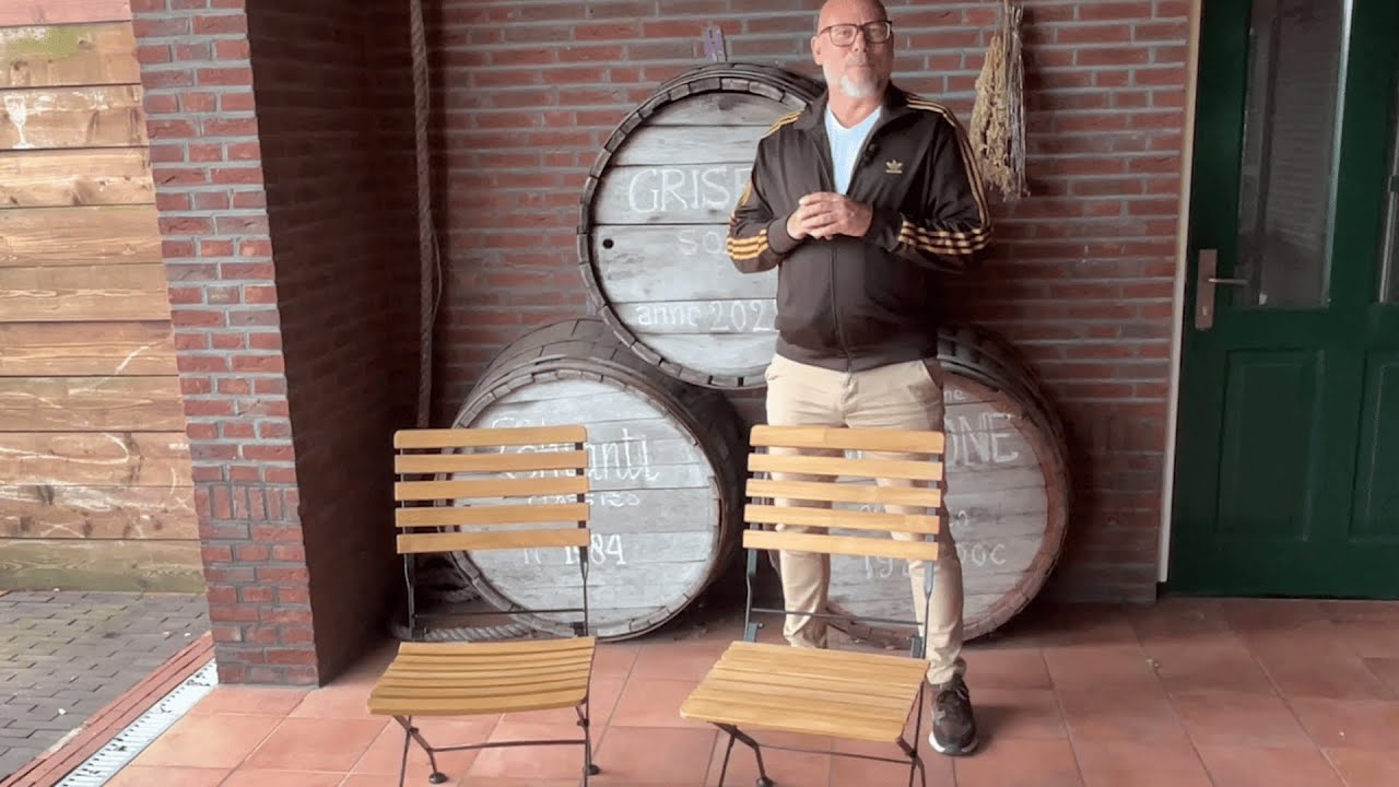 MaximaVida inklapbare tuinstoel Toscana met armleuning roestbruin 2 stuks