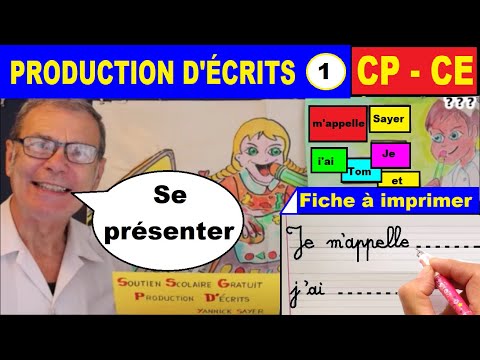 Production d’écrits avec fiche pour CP CE1 CE2 : Se présenter # 1