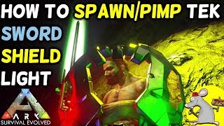 ARK TUTORIAL How To Spawn Tek Tier Sword/Shield/Light Plus Paint Them - Now Free with PS Plus