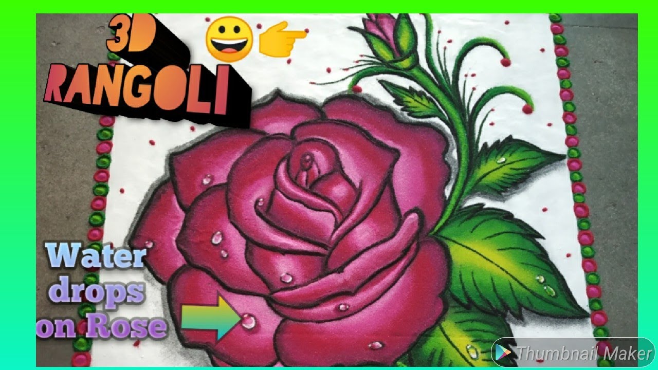 Attractive rose rangoli design by jyoti