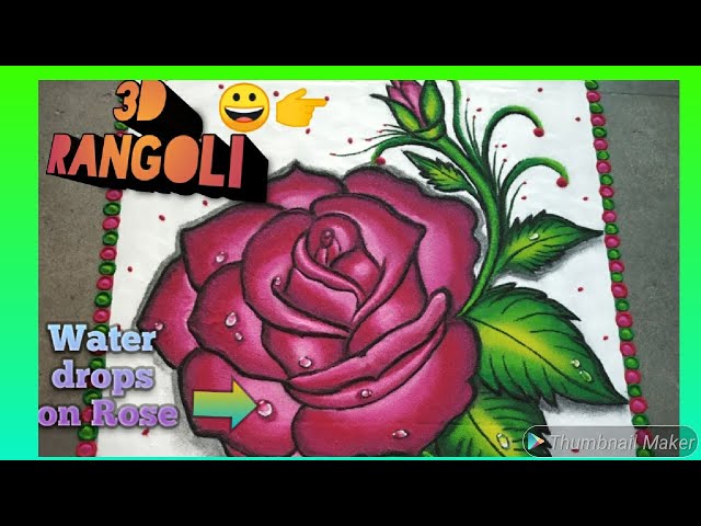 Attractive rose rangoli design by jyoti
