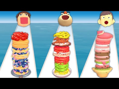 PANCAKE RUN vs NOODLE RUN vs ICE CREAM RUN - Triple Game