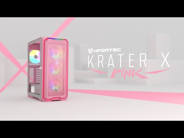 Nfortec Krater X Pink Cristal Templado USB 3.0 ARGB Rosa video