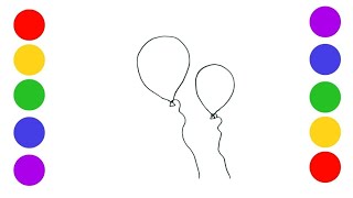 How to draw a cute balloon |Easy step by step drawing for kids