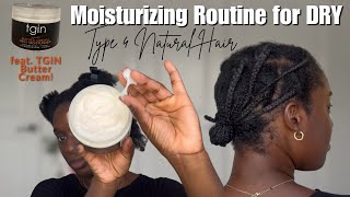 HOW TO: Moisturize DRY Natural Hair ft. TGIN Butter Cream | Type 4 Natural Hair (4c)
