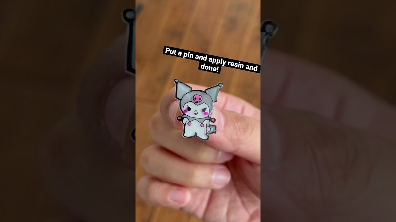 DIY Kuromi (Sanrio) pin using Shrinky Dinks! #shorts