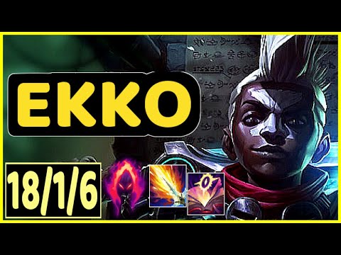 EKKO VS HECARIM - 18/1/6 KDA JUNGLE GAMEPLAY GRANDMASTER I