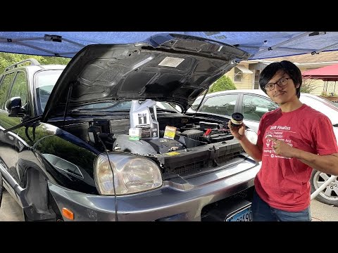 How To Change Oil Hyundai Santa Fe 2001-2006 2.7L 1st Gen | Drain Refill & Remove Replace Filter DIY