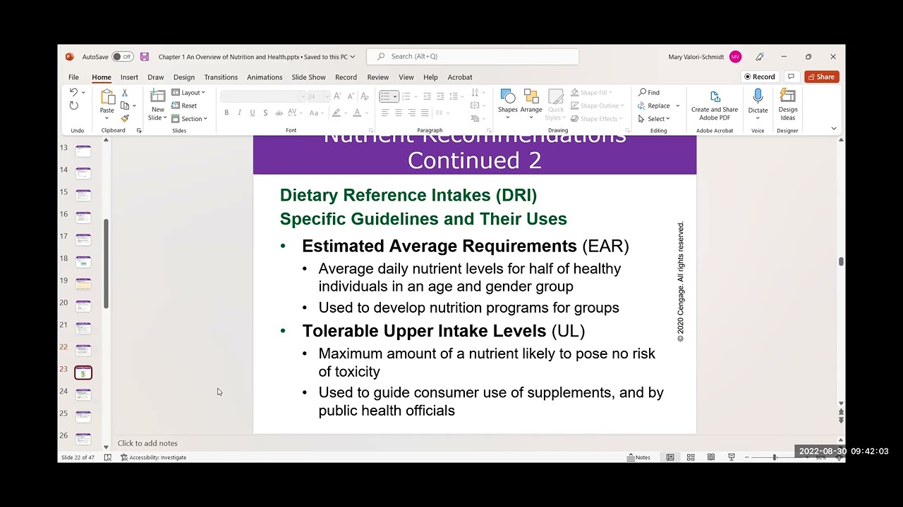 Nutrition Chapter 1 Overview of Health and Nutrition