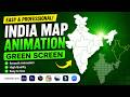 India Map Green Screen Animation FREE