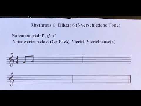 Rhythmus 1 Diktat Nr. 6 (3 verschiedene Töne) kurz und bündig
