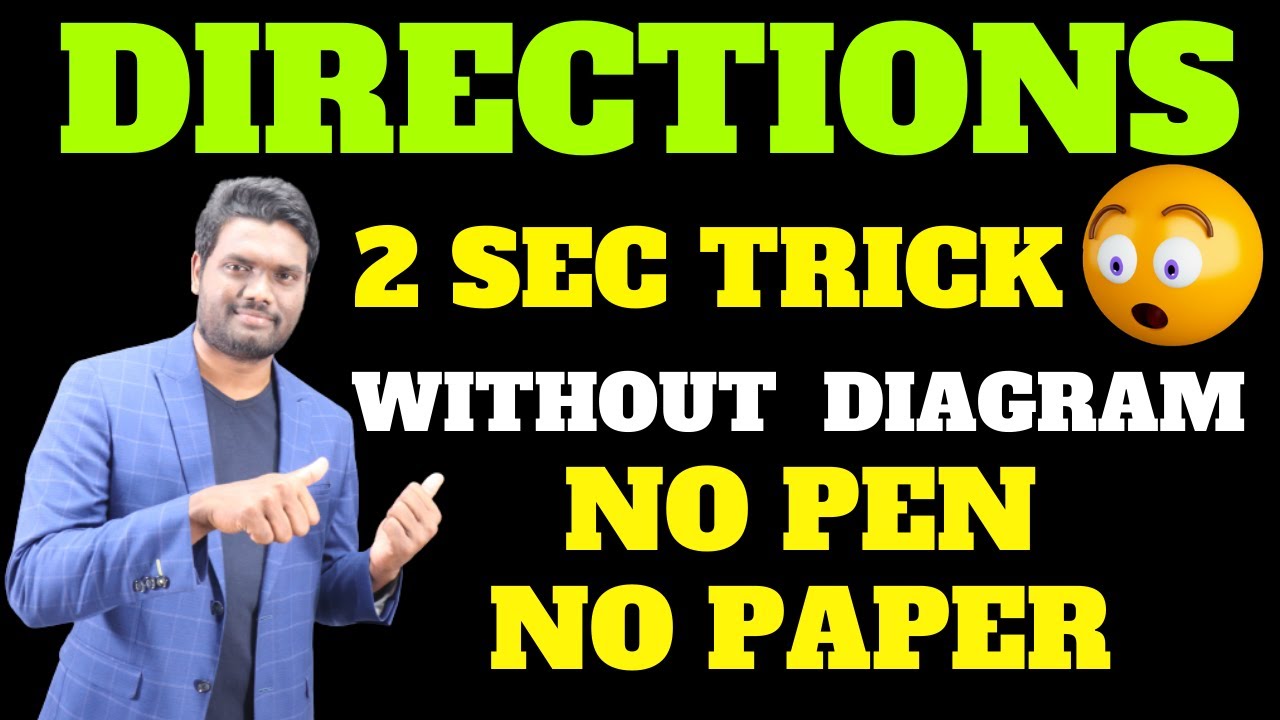 DIRECTIONS 2 SEC TRICK WITHOUT DIAGRAM | NO PEN NO PAPER | By Chandan Venna