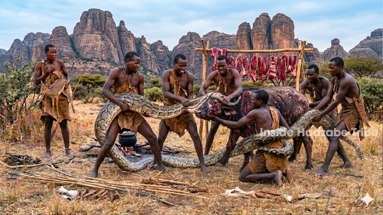 Hadzabe Tribe Hunting Giant Python: Face to Face With A Deadly Predator In The African Wilderness