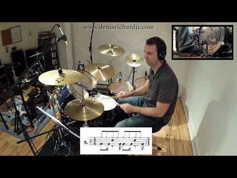 Rock beats with 16th note kick variations - Denis Richard Jr