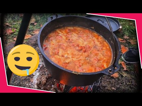 Hungarian Goulash recipe cooked in a Dutch Oven