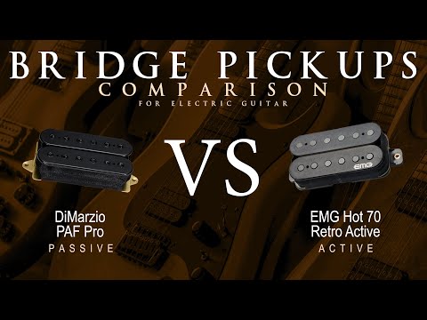 DiMarzio PAF PRO vs EMG HOT 70 RETRO ACTIVE - Bridge Guitar Pickup Comparison Tone Demo